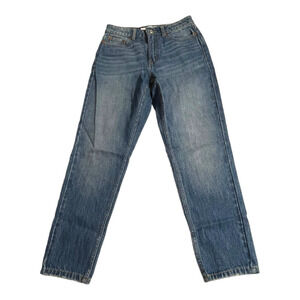 Topshop Womens Jeans Size 26 Mom Tapered High Wasit Denim Blue Jeans Medium Wash
